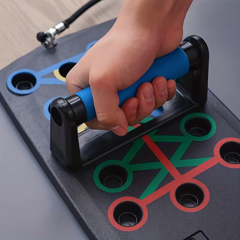 OZ Fitness™ Push-Up Pro Board — Full Body Home Training System with Resistance Bands, Colour-Coded Mat & Core Workout Equipment
